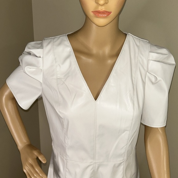 DKNY Faux leather beige dress size 8 - Picture 3 of 14